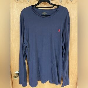 #118-POLO RALPH LAUREN- Blue custom fit long sleeve